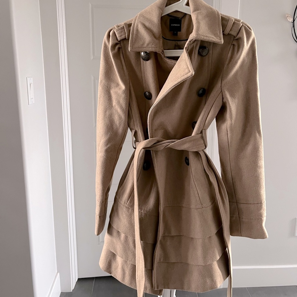 Chicwish Camel Double-Breasted Trench Coat